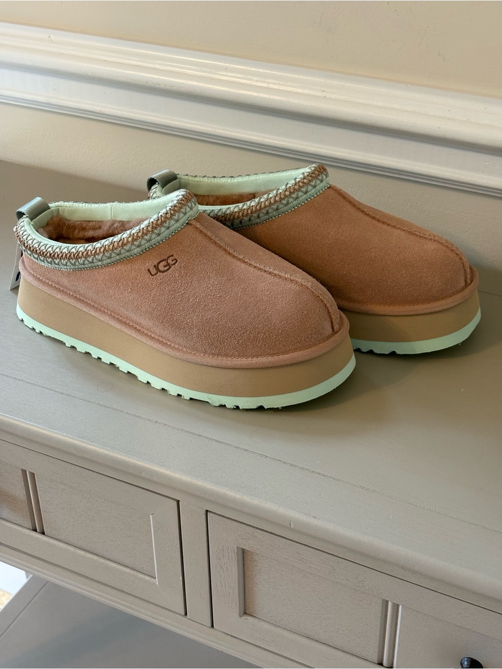 UGG Women's Blush Suede Slip-On Platform Mules